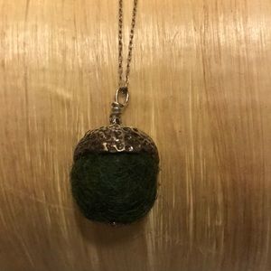 Sterling Silver & hand felted acorn necklace.